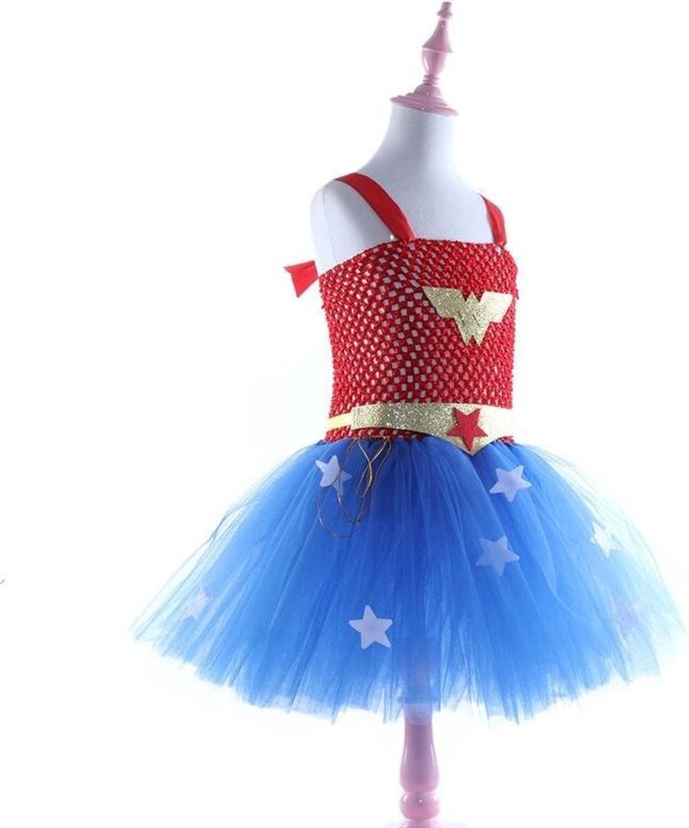 Premium Wonder Woman Kostuum - Superhelden - Carnaval - Halloween - Verkleedkleren Meisje - Speelgoed - 110/116