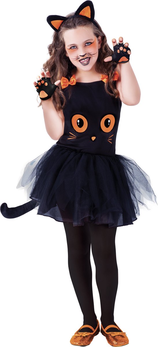 RUBIES FRANCE - Kleine zwarte kat vermomming met meisjes accessoires - 110/122 (5-7 jaar)