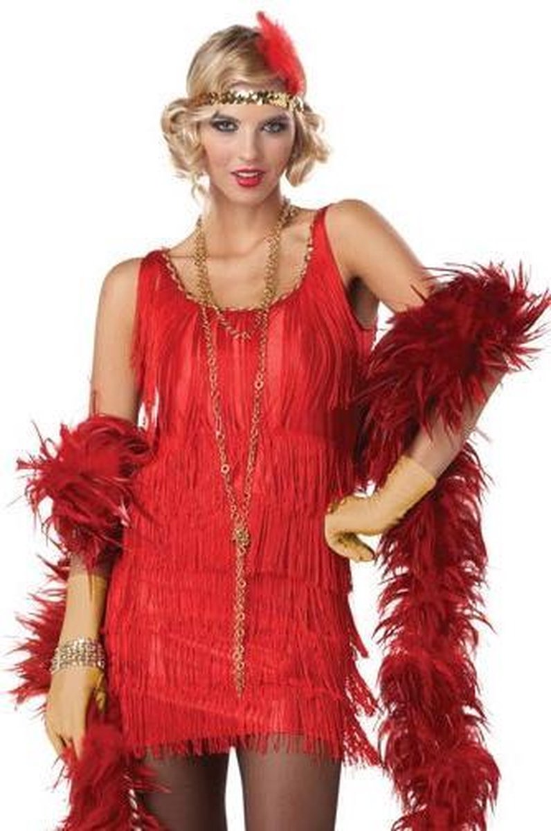 Rood Charleston kostuum voor vrouwen - Verkleedkleding - XL
