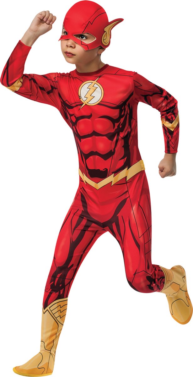 Rubies - The Flash Kostuum - The Flash Kostuum Kind - Rood, Geel, Zwart - Maat 104 - Carnavalskleding - Verkleedkleding