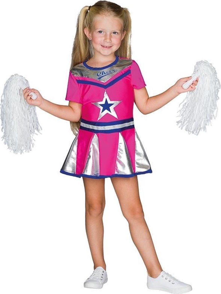 Rubie's Verkleedkostuum Cheerleader Meisjes Roze Maat 128