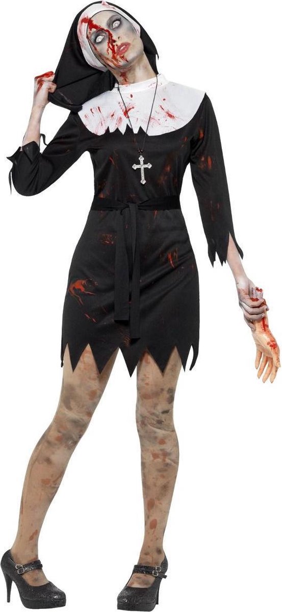 SMIFFY'S - Zwart zombie non kostuum voor vrouwen - M