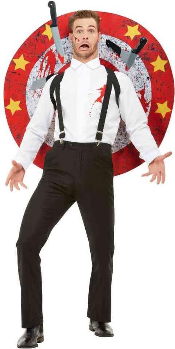 Smiffy's - Circus Kostuum - Circusact Messenwerp Set Vierdelig Man - Rood - Large - Halloween - Verkleedkleding