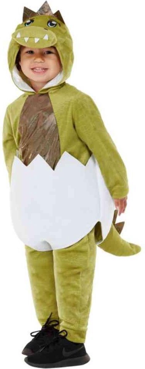 Smiffy's - Dinosaurus Kostuum - Krak In Een Dino Draak Pak Kind - Groen - Maat 90 - Halloween - Verkleedkleding
