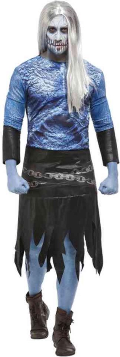 Smiffy's - Game of Thrones Kostuum - Schotse Zombie Strijder - Man - Blauw, Zwart - Large - Halloween - Verkleedkleding