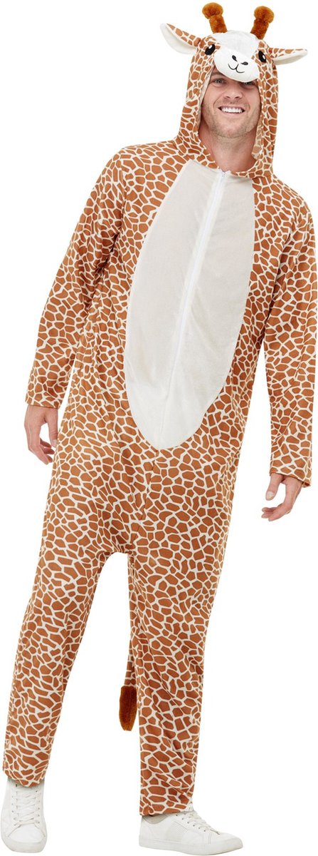 Smiffy's - Giraf Kostuum - Giraffe Savanne Afrika Kostuum - Bruin - Medium - Carnavalskleding - Verkleedkleding