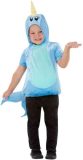 Smiffy's - Haai & Inktvis & Dolfijn & Walvis Kostuum - Narwal De Schattige Tandwalvis Kind Kostuum - Blauw - Maat 90 - Carnavalskleding - Verkleedkleding