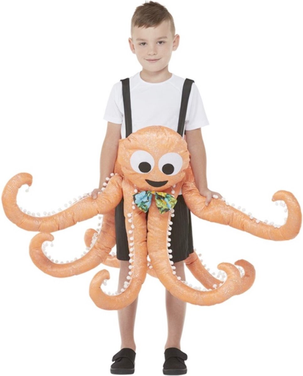 Smiffy's - Octopus Heeft Een Handje Nodig Kind Kostuum - Oranje - One Size - Carnavalskleding - Verkleedkleding
