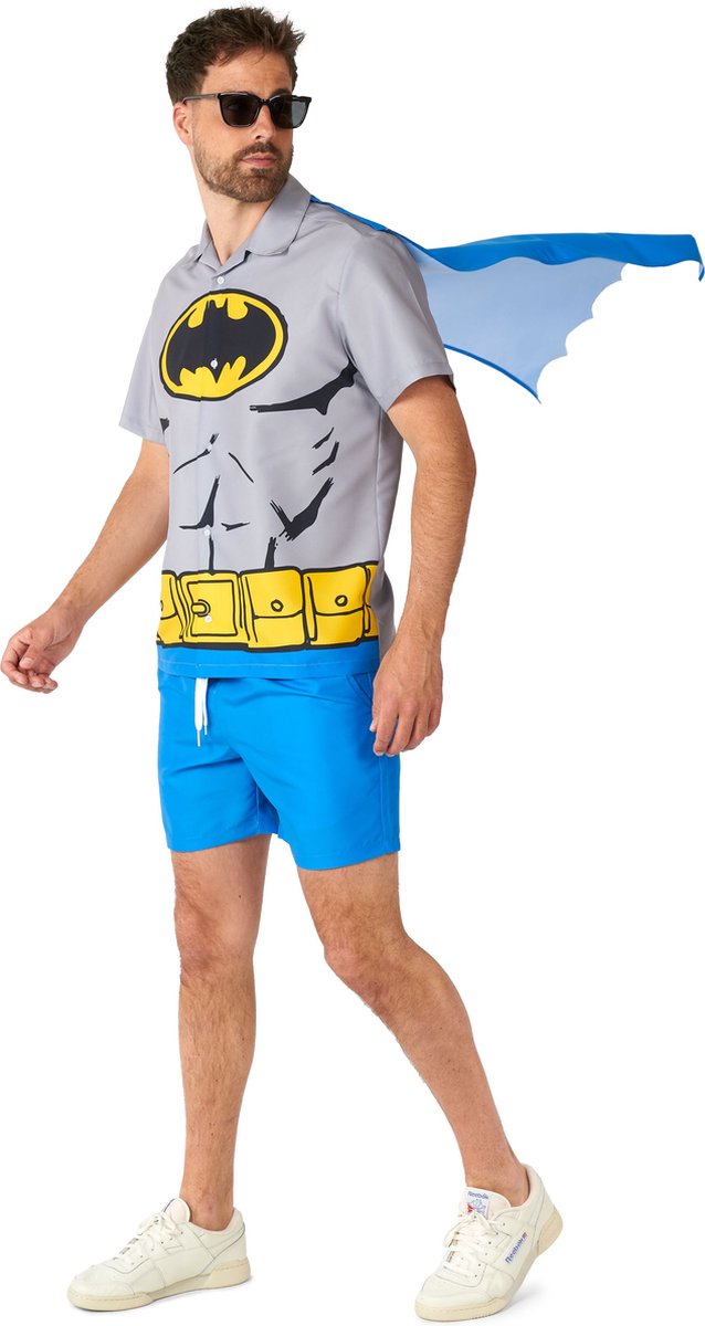 Suitmeister Batman™ - Heren Zomer Set - Halloween Kostuum en Carnavalsoutfit - Blauw - Maat XXL