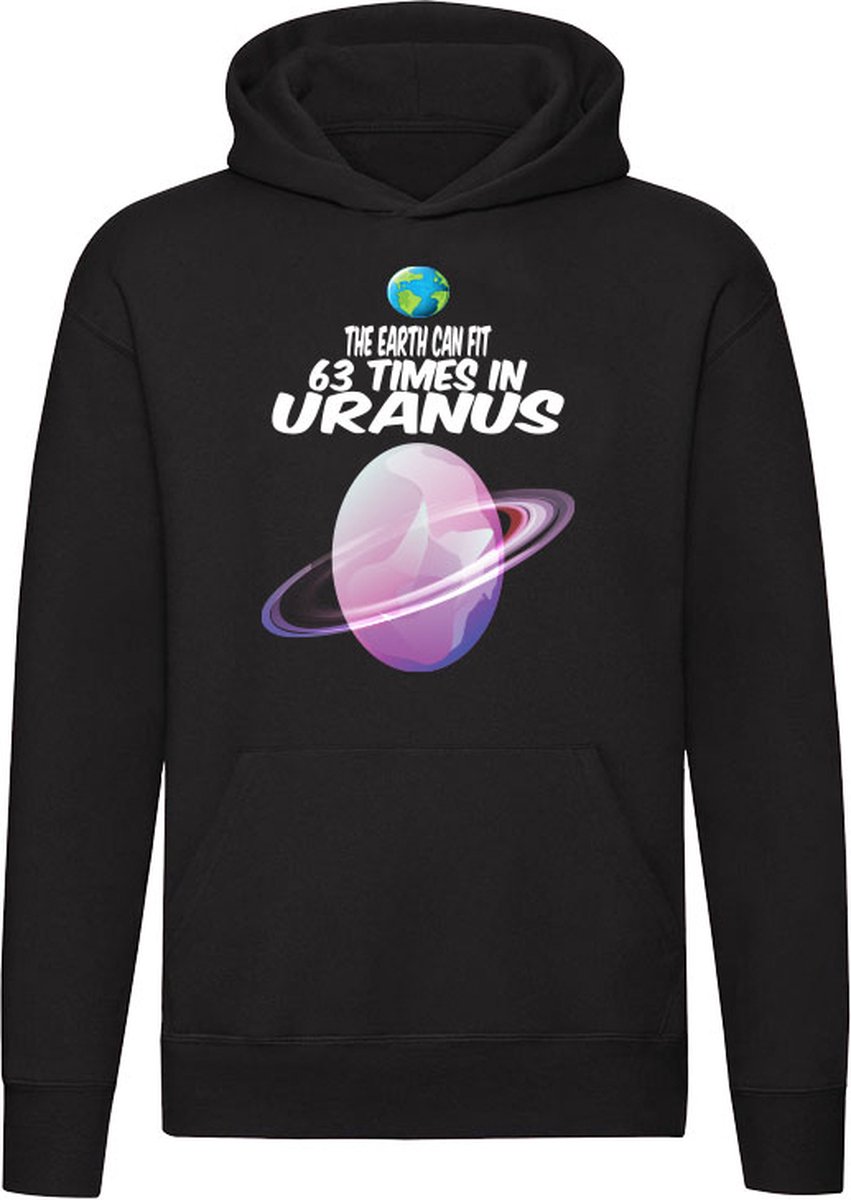 The Earth can fit 63 times in Uranus Hoodie - ruimte - space - universum - astronaut - aarde - grappig - unisex - trui - sweater - capuchon
