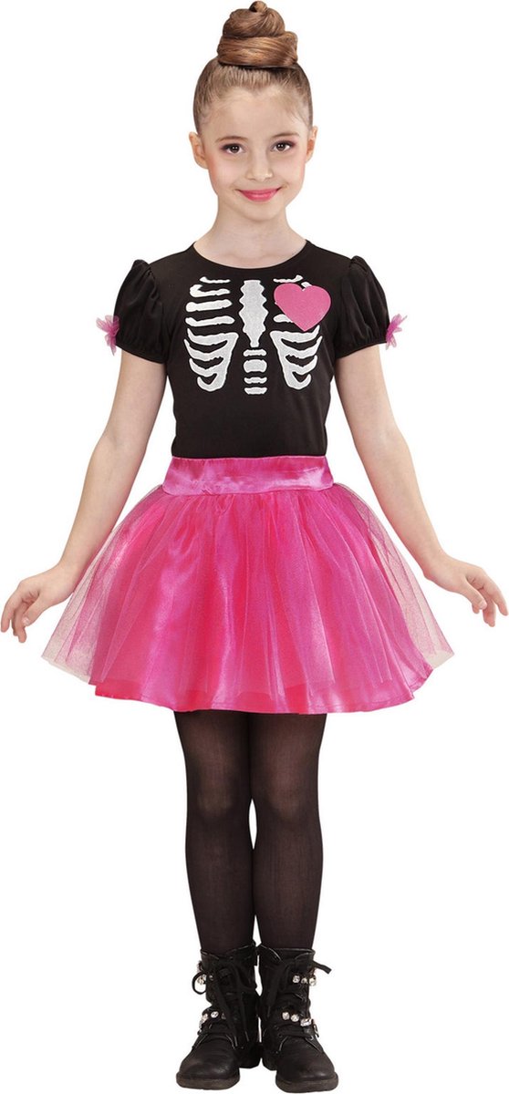 Verkleedkostuum roze Skelet voor meisjes Halloween - Verkleedkleding - 152/158