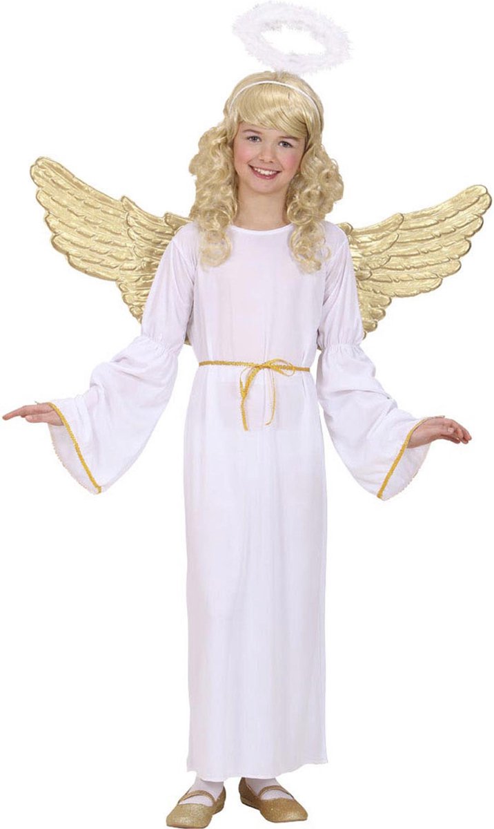 WIDMANN - Verkleedkostuum goudkleurige engel voor kinderen - 140 (8-10 jaar)