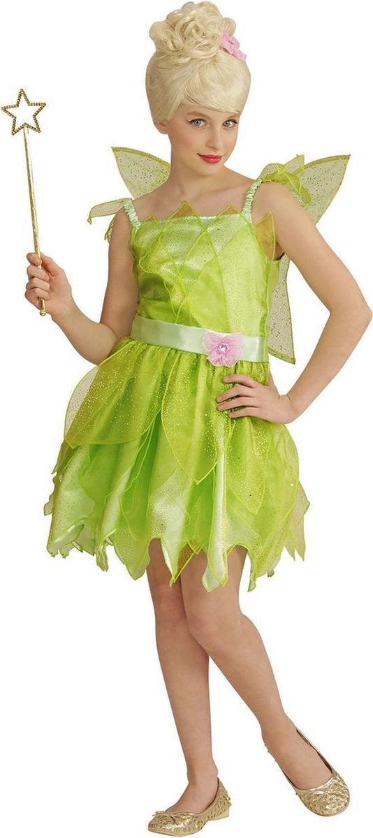 Widmann - Elfen Feeen & Fantasy Kostuum - Fee Qula - Meisje - Groen - Maat 158 - Carnavalskleding - Verkleedkleding