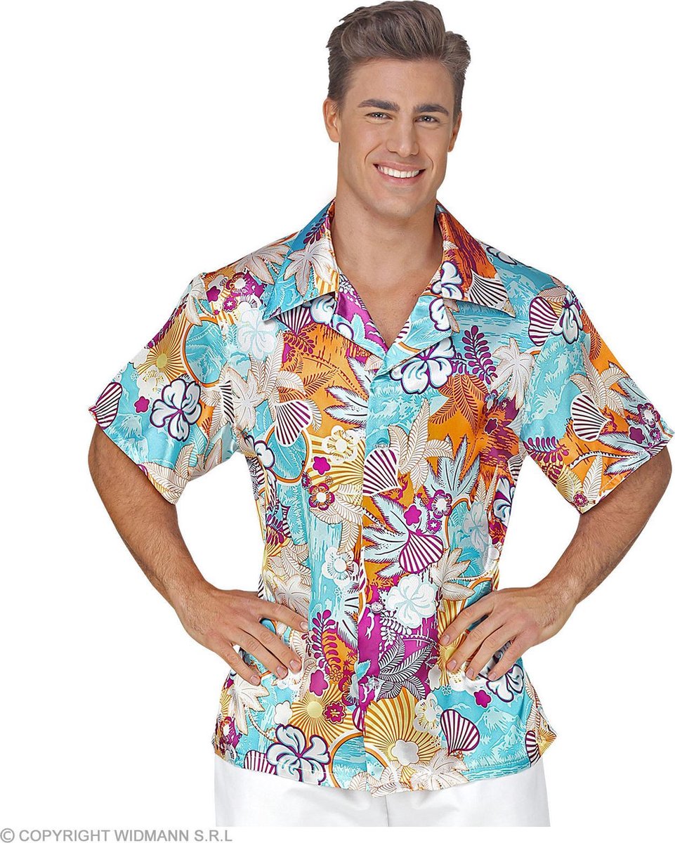 Widmann - Hawaii & Carribean & Tropisch Kostuum - Hawaii Shirt Koele Magnum Man - Multicolor - XL - Carnavalskleding - Verkleedkleding