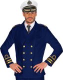 Widmann - Kapitein & Matroos & Zeeman Kostuum - Jas Marine Officier Oorlogskruiser Man - Blauw - Medium - Carnavalskleding - Verkleedkleding