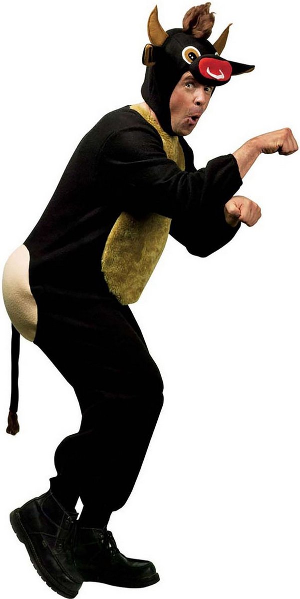 Widmann - Koe & Stier Kostuum - Grappige Stier XL Kostuum Man - Zwart - Medium - Carnavalskleding - Verkleedkleding