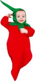 Widmann - Natuur Groente & Fruit Kostuum - Grappige Hete Rode Peper, Baby Kostuum Kind - Rood - Maat 90 - Carnavalskleding - Verkleedkleding