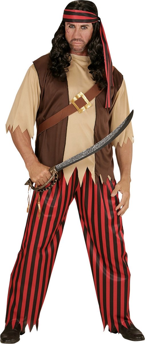 Widmann - Piraat & Viking Kostuum - Bukanero Piraat Kostuum - Rood, Bruin - Large - Carnavalskleding - Verkleedkleding