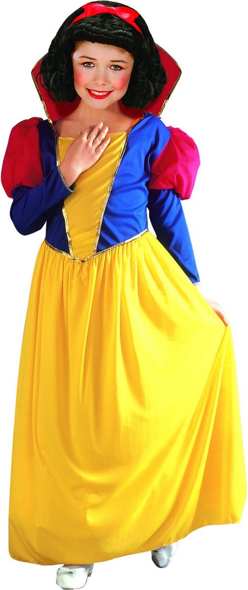Widmann - Sneeuwwitje Kostuum - Prinses Sneeuwwitje Kostuum Meisje - Blauw, Rood, Geel - Maat 128 - Carnavalskleding - Verkleedkleding
