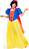 Widmann - Sneeuwwitje Kostuum - Sprookjesboek Prinsessenmeisje Midzomernacht Kostuum - Blauw, Rood, Geel - Maat 128 - Carnavalskleding - Verkleedkleding