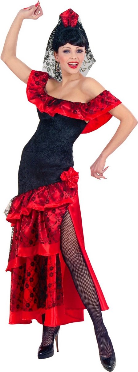 Widmann - Spaans & Mexicaans Kostuum - Signorita Ole Senora Kostuum Vrouw - Rood - Large - Carnavalskleding - Verkleedkleding