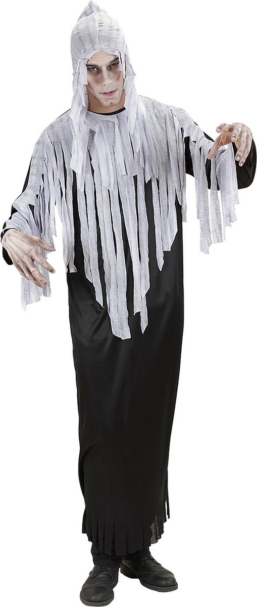 Widmann - Spook & Skelet Kostuum - Demon Kostuum Man - Zwart, Wit / Beige - XL - Halloween - Verkleedkleding