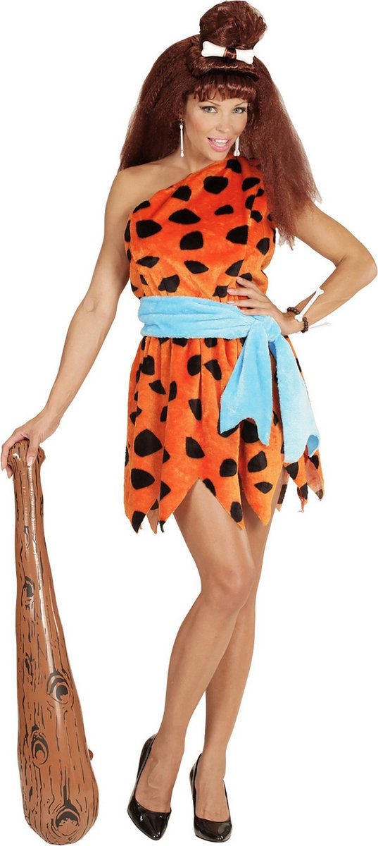 Widmann - The Flintstones Kostuum - Flintstones Vrouw Stenen Tijdperk Kostuum - Oranje - Medium - Carnavalskleding - Verkleedkleding