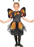 Widmann - Vlinder Kostuum - Magnifieke Monarchvlinder - Meisje - Oranje, Zwart - Maat 116 - Carnavalskleding - Verkleedkleding