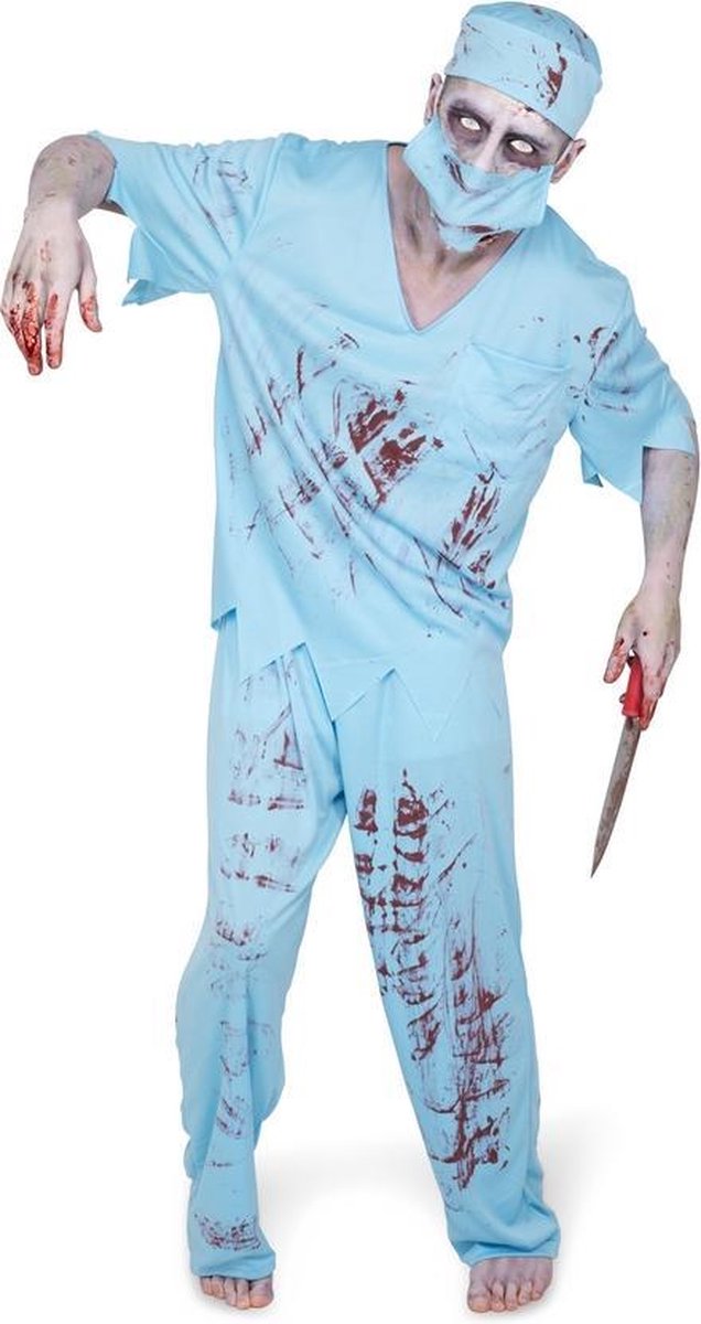 Zombie Kostuum | Zombie Chirurg Dokter Bloedplaat Kostuum | XL | Halloween | Verkleedkleding