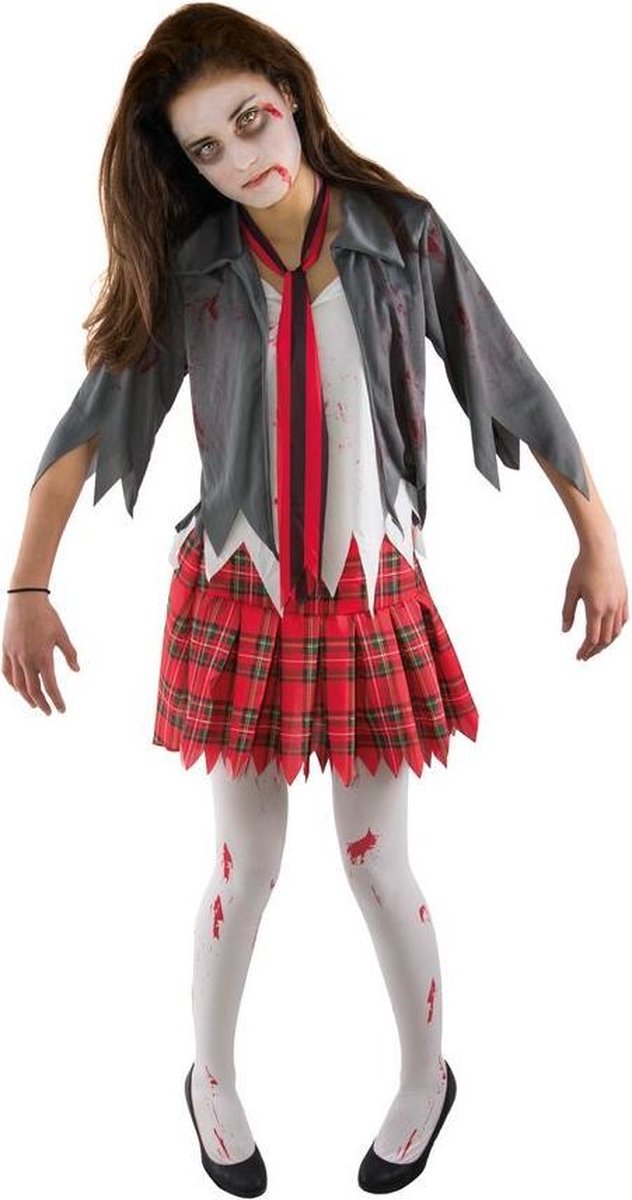 Zombie Meisjes Verkleedpakje Bloody Student Maat 140-160