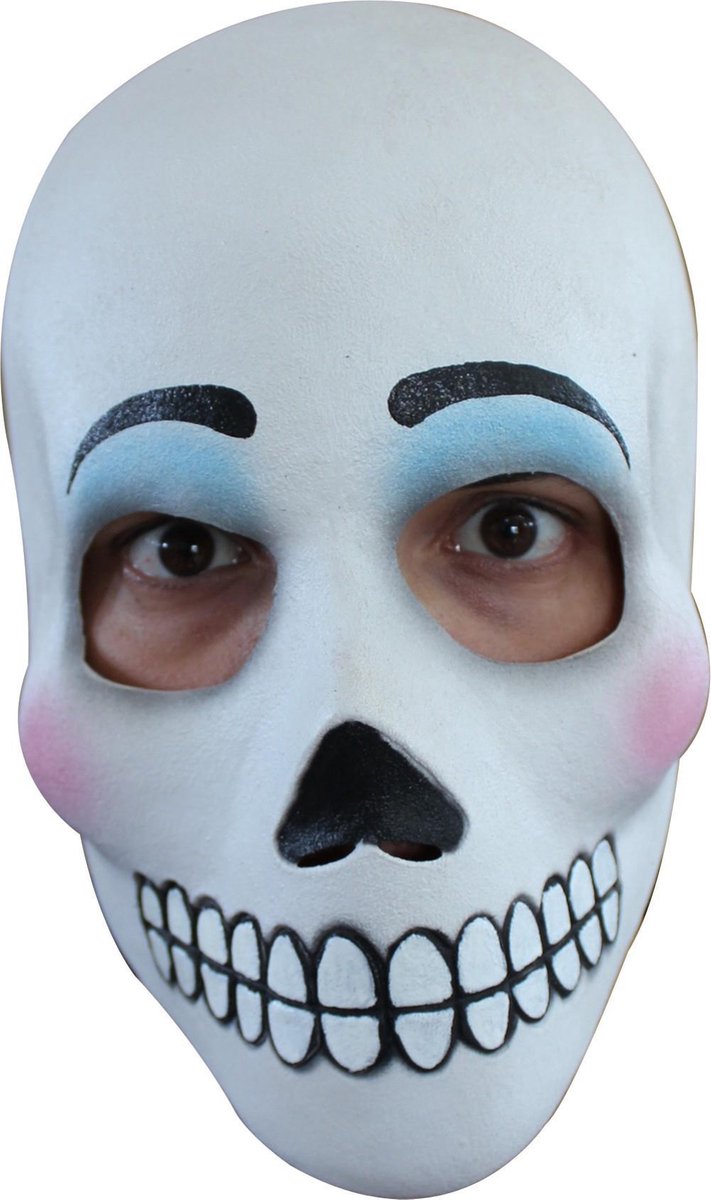 Zwart-wit Dia de los Muertos masker - Verkleedmasker - One size