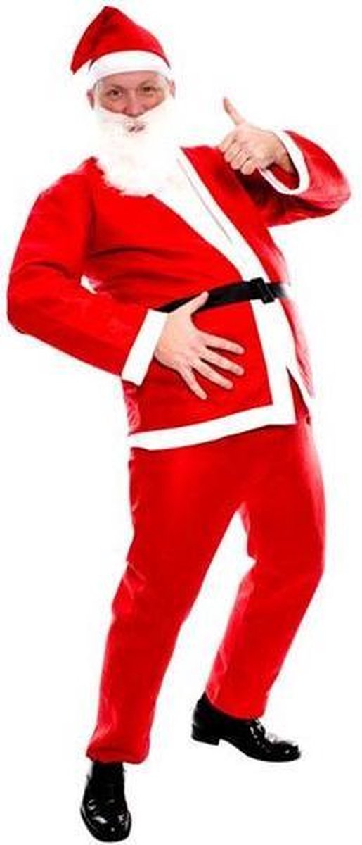 kostuum Kerstman basic heren polyester rood/wit 5-delig