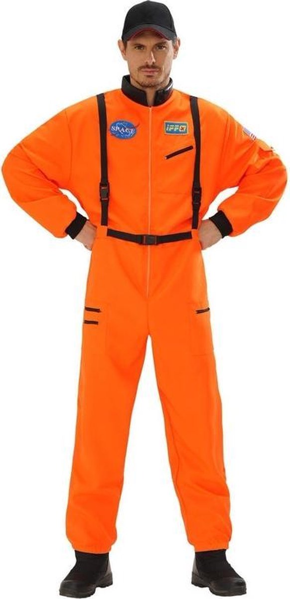 Astronauten kostuum oranje voor heren - astronautenpak 50