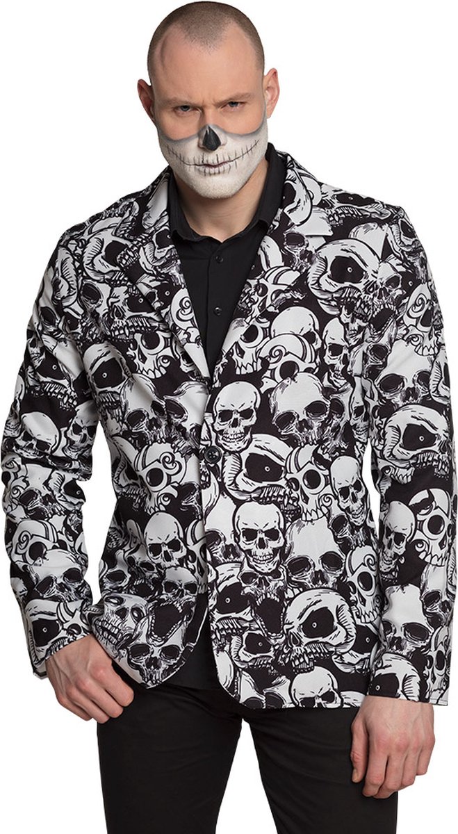Boland - Jasje Skulls (XL) - Multi - XL - Volwassenen - Skelet - Halloween verkleedkleding - Horror - Day of the dead