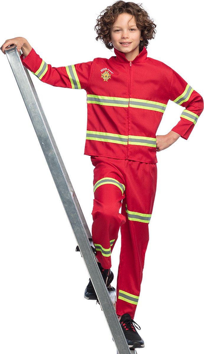 Boland - Kostuum Brandweerman (10-12 jr) - Multi - 10-12 jaar - Kinderen - Brandweerman - Brandweer