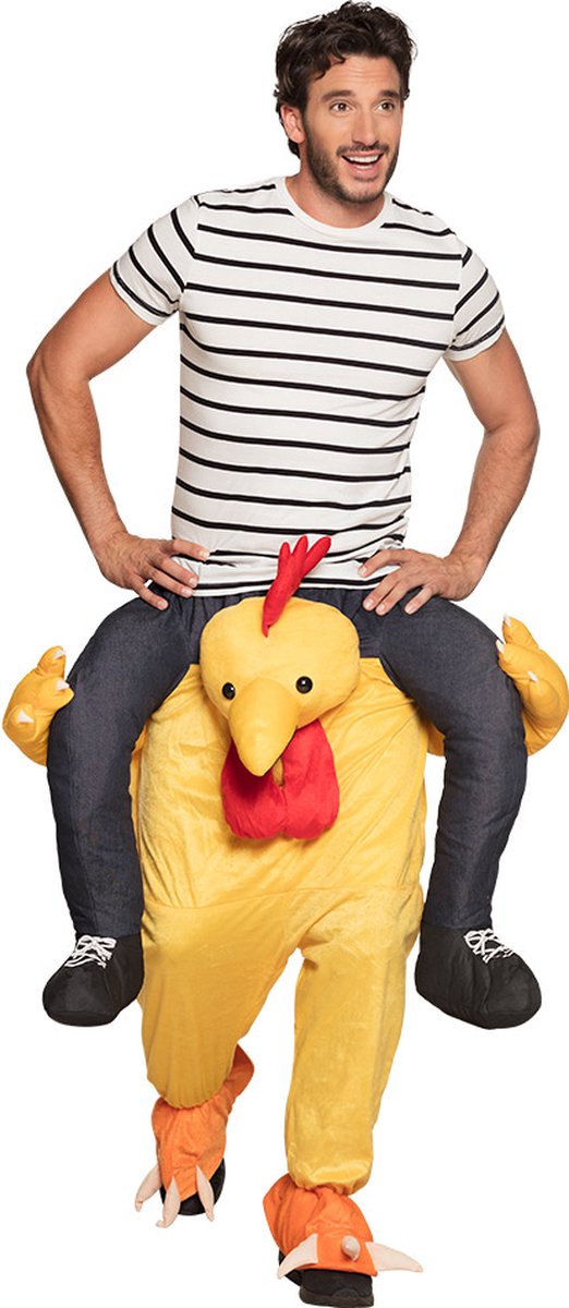 Boland - Kostuum Funny chicken (one size) - Multi - One size - Volwassenen - Kip - Dieren