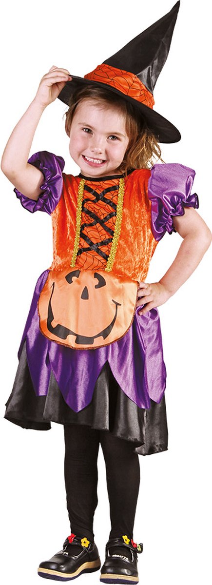 Boland - Kostuum Pumpkin witch (3-4 jr) - Multi - 3-4 jaar - Kinderen - Pompoen - Halloween verkleedkleding - Heks