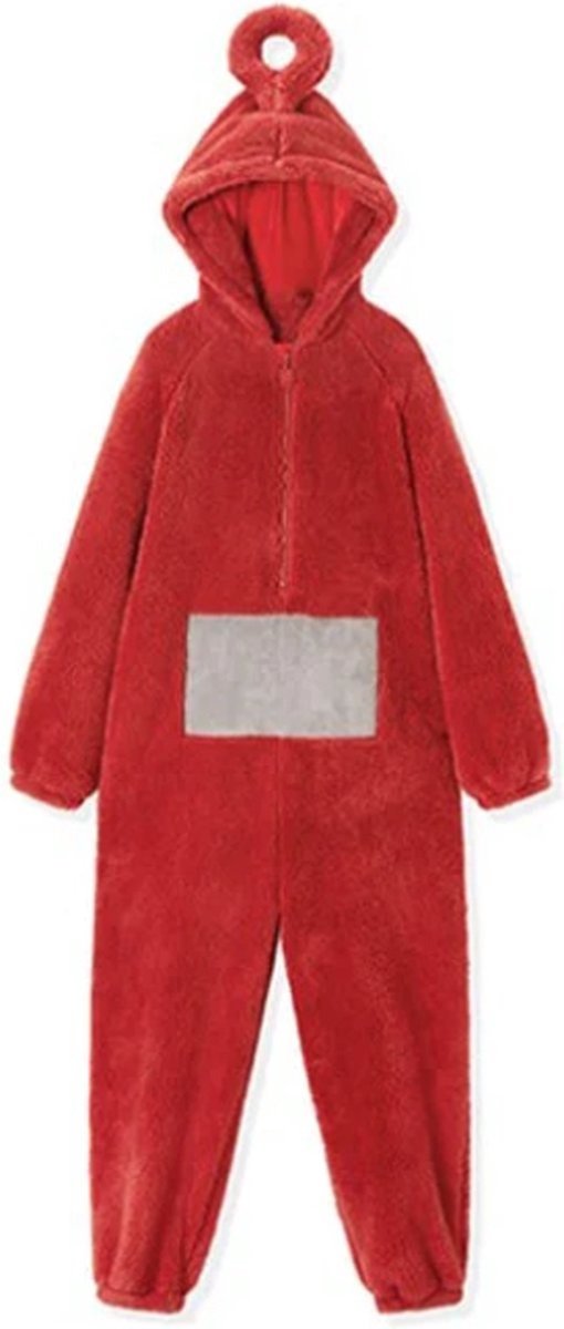 Carnavalskleding - Onesie - Kostuum - Rood - Heren - XL - 186 - 200 cm - Verkleed als Teletubbies Po