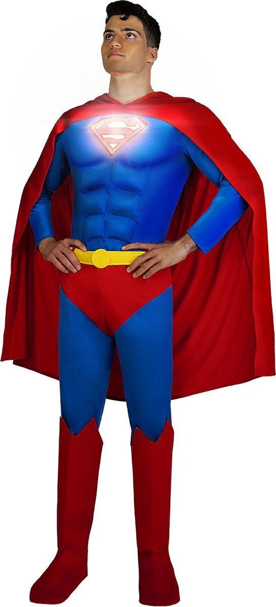 FUNIDELIA Superman Lights On! kostuum voor mannen - Maat: L - Blauw
