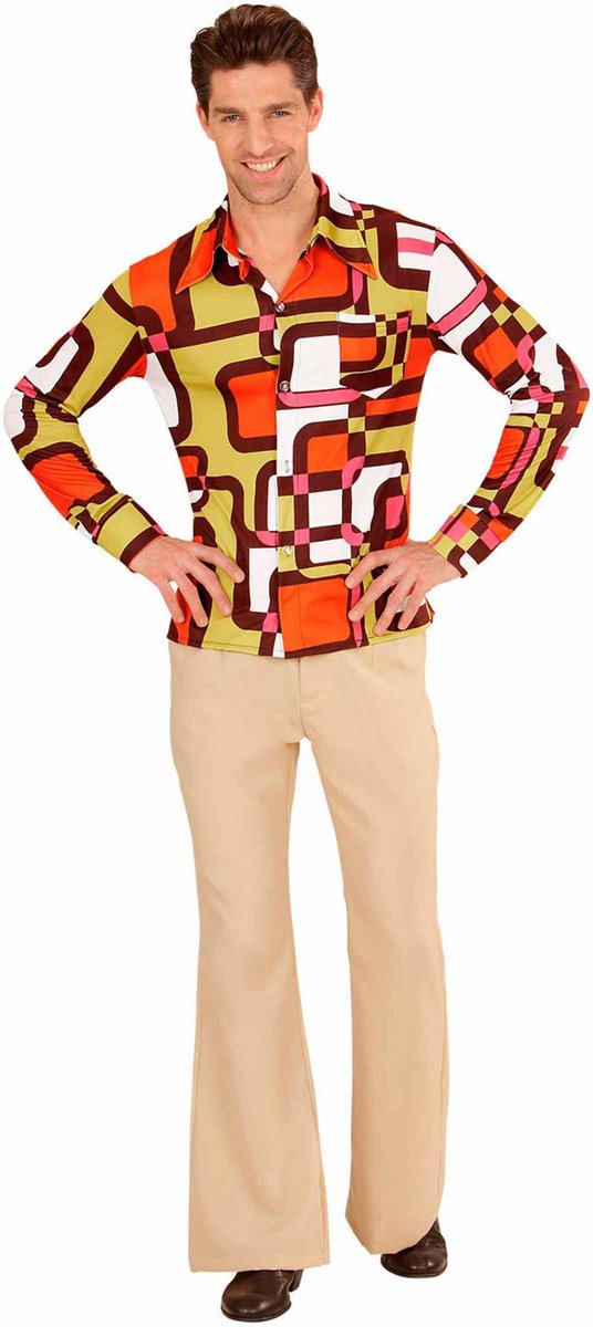 Groovy jaren 70 disco blouse voor heren - Volwassenen kostuums