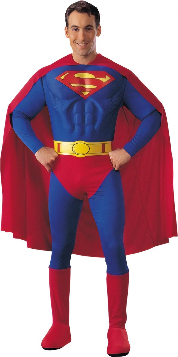 Superman Deluxe Muscle - Carnavalskleding - Maat L - Rood