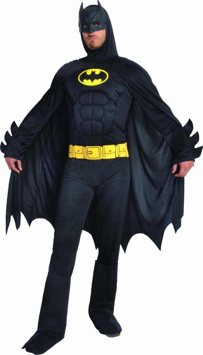 Dc Comics Verkleedpak Batman Heren Polyester Zwart 3-delig Maat L