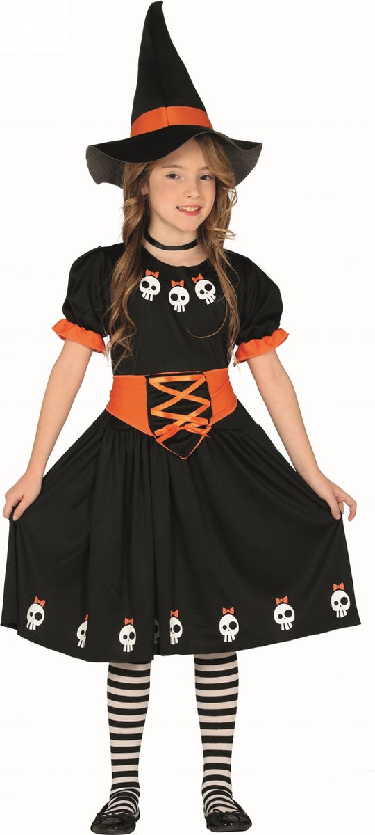 Fiestas Guirca Kostuum Heks Meisjes Zwart/oranje Maat 116