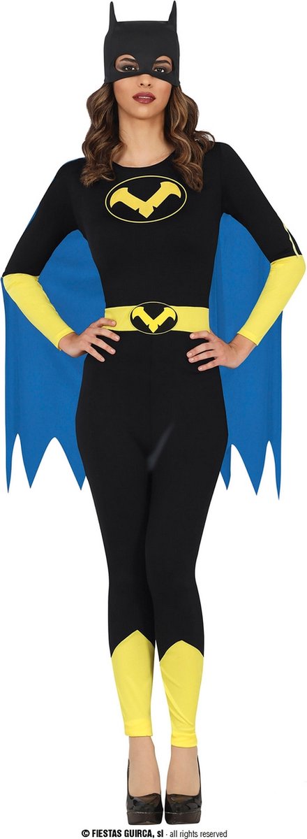 Guirca - Batgirl & Batwoman & Catwoman Kostuum - Superheld Black Sky - Vrouw - Blauw, Zwart - Maat 36-38 - Carnavalskleding - Verkleedkleding
