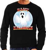 Halloween Happy Halloween spook verkleed sweater zwart voor heren - horror spook trui / kleding / kostuum M