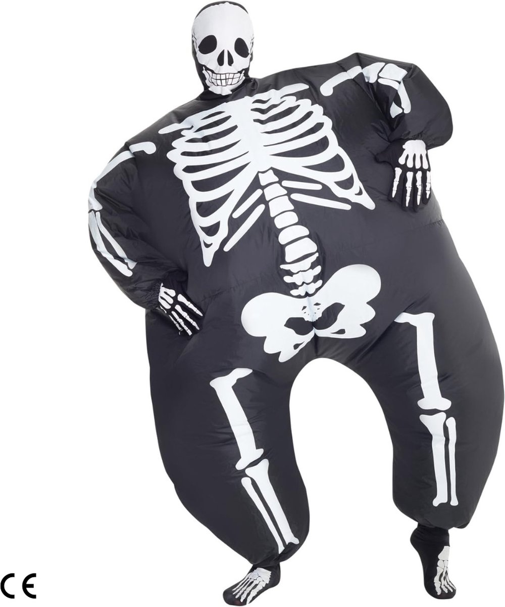 Opblaasbaar Skeletkostuum voor Mannen - Halloween - Carnavalskleding - Grappig Halloween Kostuum in One Size