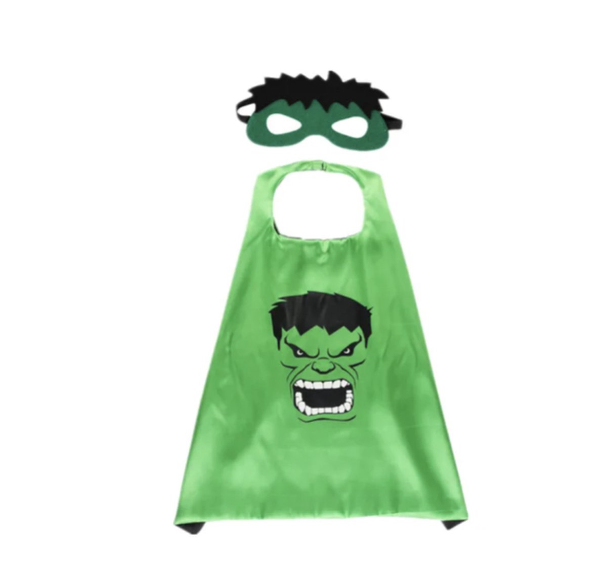 Superheldenkostuum Incredible Groene Hulk cape + masker - Hulk - Groene Hulk - Hulk Smash - Avengers - Bruce Banner - Cadeau - Kado - Kerst - Sinterklaas - Verjaardag - Verkleedpartij - Kostuum -