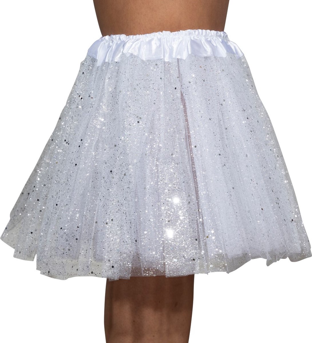Tutu - Met glitters - Tule rokje - Petticoat - Kinderen - Meisjes - Wit