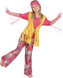 Veelkleurige hippie outfit voor meisjes - Verkleedkleding