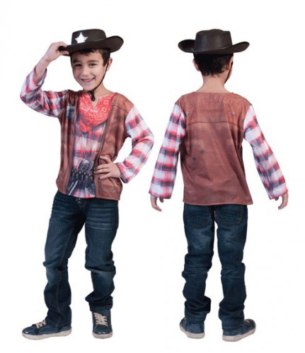 3D Cowboy shirt voor kinderen 4-5 jaar -